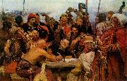 llya Yefimovich Repin The Reply of the Zaporozhian Cossacks to Sultan of Turkey oil painting